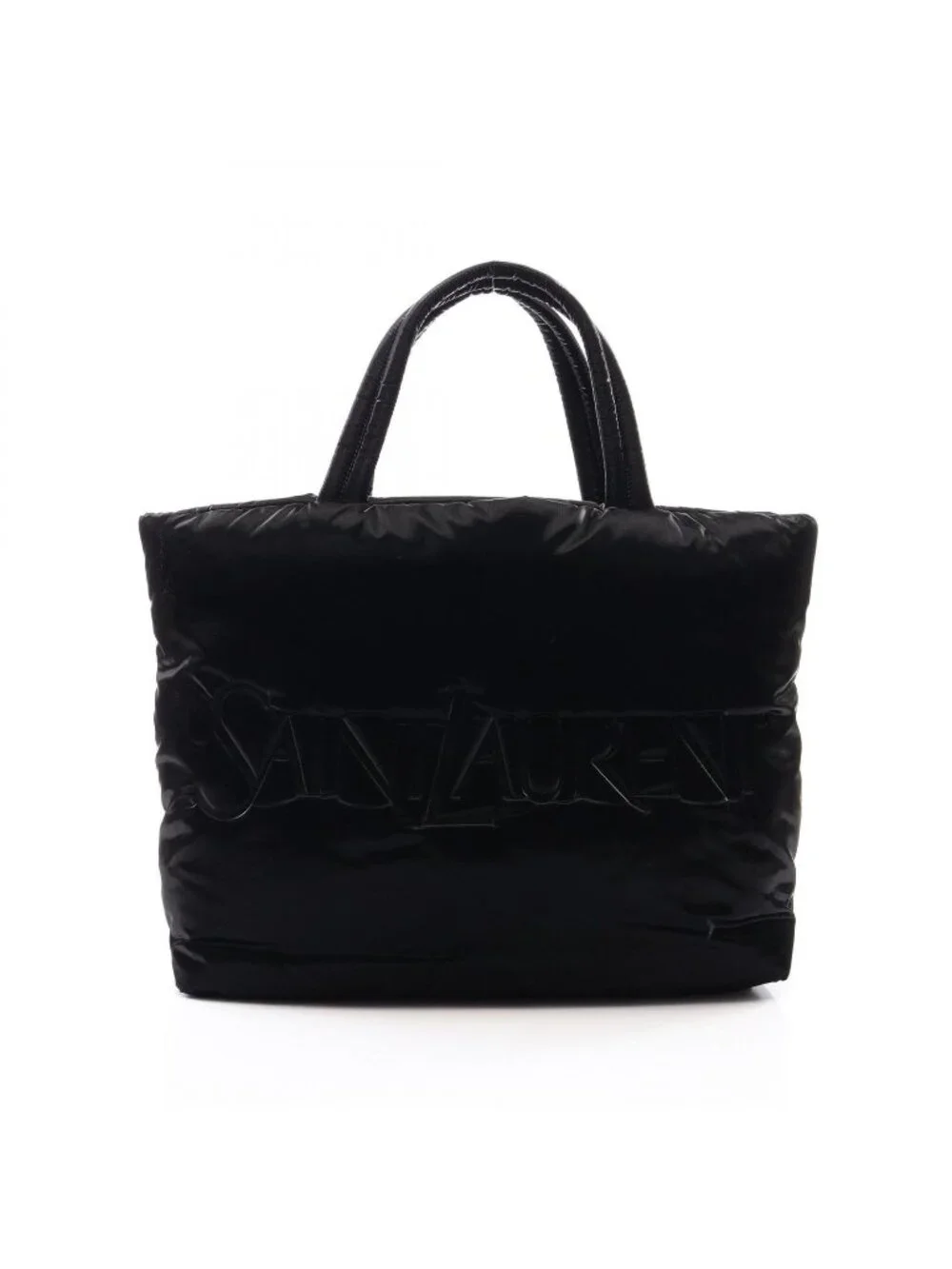 Saint Laurent Paris Tote Wide Puffer Black Nylon